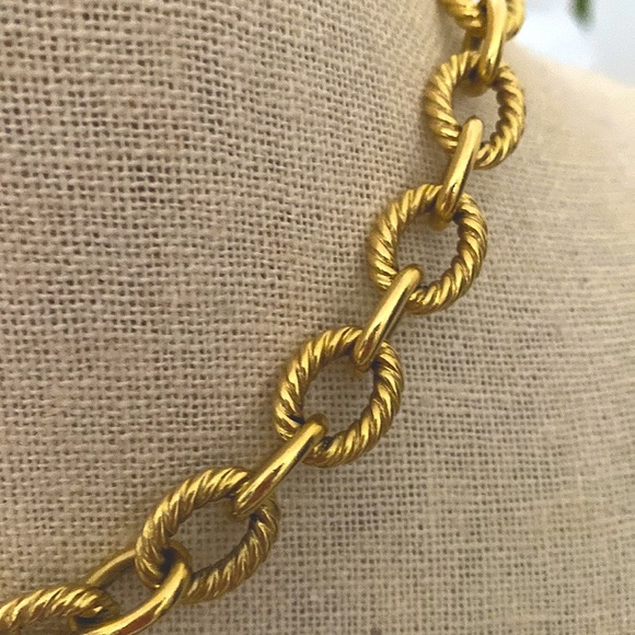 Large oval link 18k gold chain necklace - Picture 3 of 3